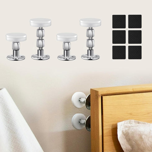 4PCS Adjustable Bed Frame Anti-Shake Tool (Upgraded) for Loft Beds, Headboard Stoppers with Free Furniture Pads and Screws, Protect The Wall from ...