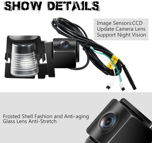 RED WOLF Aftermarket Backup Camera for Jeep Wrangler JK 2007-2018 Mouting on License Plate Bracket Reverse Rear View Parking Camera 170° Wide Visi...