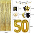 Black and Gold 50th Birthday Decorations Set - Banner, Balloons, Gold Foil Numbers, and Supplies for 50 Years Old Celebration...