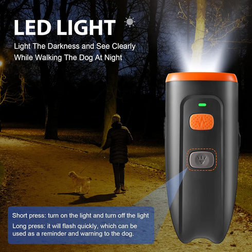 Ultrasonic Dog Barking Control Device, Anti Barking Device Dog Barking Silencer with LED Light, 3 Training Modes Dog Bark Deterrent Devices 20ft R...