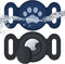 Waterproof Airtag Dog Collar Holder (2 Pack), Protective Anti-Lost Airtag Case for GPS Dog Tracker, Silicone Airtag Cat Collar Dog Airtag Holder f...