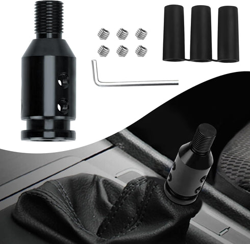 Shift Knob Adapter, Gear Shift Adapter, Aluminum Alloy M12x1.25 Automatic Shifter Adapter with Plastic Hose, Car Accessories Interior Compatible w...