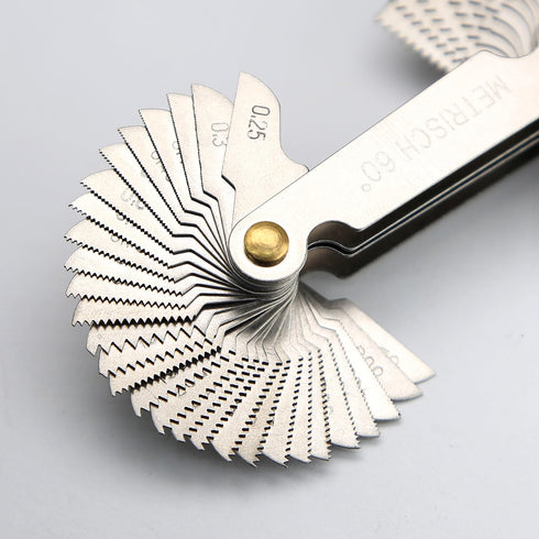 YEEZET 58PCS Thread Pitch Gauge Stainless Steel 24pcs Metric 60 Degree & 28pcs Imperial 55 Degree & 6pcs US 60 Degree Screw Gauge for Industrial M...