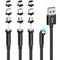 540° Rotating Magnetic Charging Cable (4 Pack 3/3/6/6ft) USB C Magnetic Phone Charger Cable 3 in 1 2.4A Fast Charge Cord for iPhone Samsung Moto O...