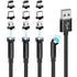 540° Rotating Magnetic Charging Cable (4 Pack 3/3/6/6ft) USB C Magnetic Phone Charger Cable 3 in 1 2.4A Fast Charge Cord for iPhone Samsung Moto O...