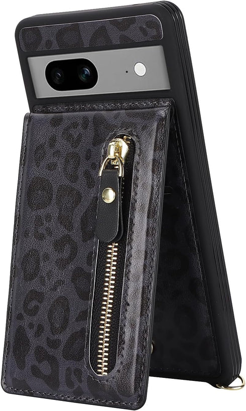 for Google Pixel 7 Case with Card Holder for Women,Pixel 7 Phone Case Wallet with Strap Credit Card Slots Crossbody with Kickstand Zipper Shockpro...