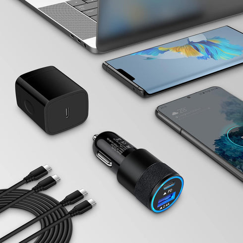 Type C Galaxy A03S Phone Charger Cigarette Lighter Adapter for Samsung Galaxy A03S,A02S,S21 FE,S20 FE,A13 5G,A53 5G,A20 A51 A32 A50 Pixel 6,5A,30W...