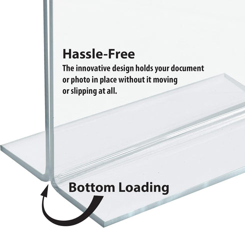 Azar 152727 Horizontal Double-Sided Stand Up Sign Holder, 10 Count Clear, 6 in W X 4 in H...