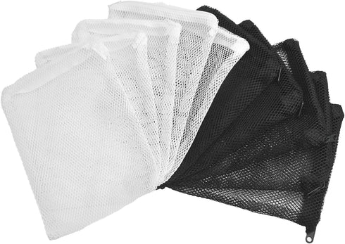 10 Pack Aquarium Filter Media Bags, 8 * 6inch High Flow Fish Tank Mesh Filter Bags with Plastic Zipper for Ceramic Rings, Activated Carbon, Biosph...