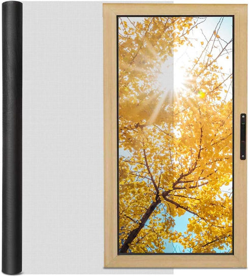 Window Screen Mesh, Loboo Idea Fiberglass Screen Replacement Mesh Black, Warehouse Fiberglass Window and Door Screen Mesh for Patio and Windows (B...