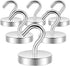 Neosmuk Magnetic Hooks Heavy Duty,120lb Super Strong Magnet with Hooks for Cruise Cabins, Large Metal Hooks for Hanging on Fridge,Extra Strong Mag...