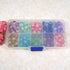 TOAOB 200pcs 8mm Glass Beads for Jewelry Making Crackle Glass Lampwork Beads Round Loose Spacer Bead Supplies for DIY Crafts Bracelets Necklaces...