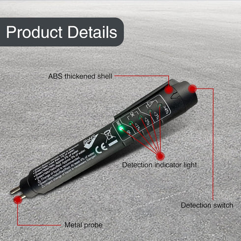 1 PC Car Brake Fluid Test Pen, Hydraulic Oil Moisture Analyzer Troubleshooter, Universal Diagnostic Test Tool with 5 LED Indicators, Product Compa...