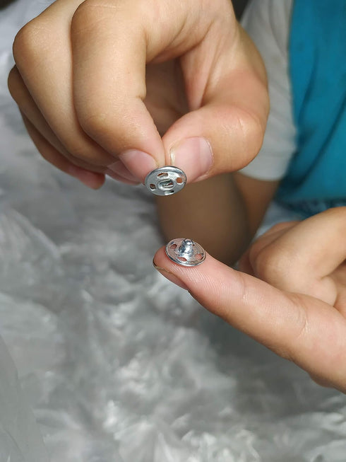 120 Sets 3 Sizes Sew On Snap Buttons Metal Fastener Press for Sewing Clothing Silvery (8mm 10mm 13mm)...