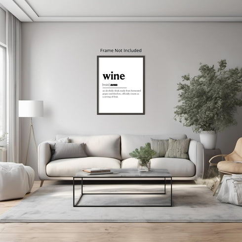 Posterizer 1 pcs-Funny minimalistic wall art for wine lovers-Artistic Word Art-Comedy Art-Gift for Woman, Women, Wife, Girlfriend-Living Room Bedr...