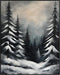 Posterizer 1 pcs-trees and snow in a winter day-in oil painting style-3-Landscape & Nature Art-GIft for Men Women Teens-Dining Room Decor- unframe...