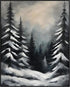 Posterizer 1 pcs-trees and snow in a winter day-in oil painting style-3-Landscape & Nature Art-GIft for Men Women Teens-Dining Room Decor- unframe...