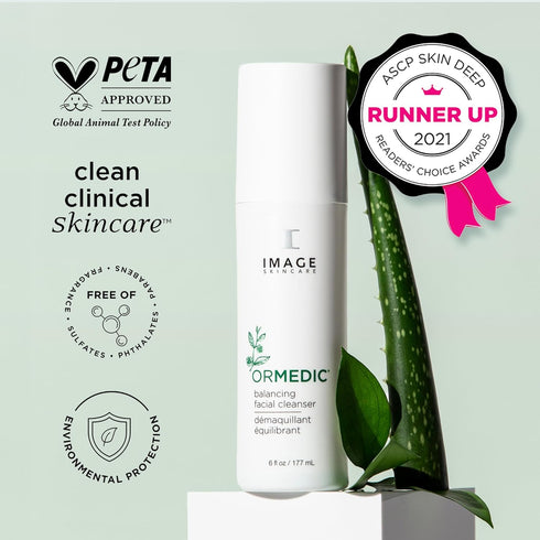 IMAGE Skincare, Ormedic pH Balancing Facial Cleanser, Mild Foaming and Hydrating Face Wash with Aloe Vera...