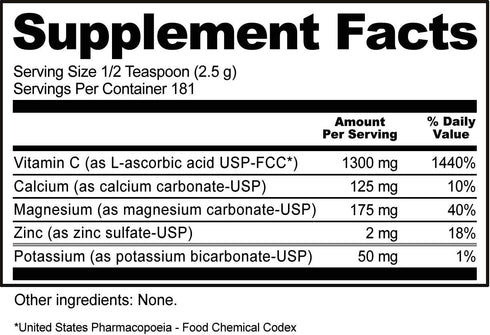 NutriBiotic - Hypo-Aller C Powder Vitamin C & Minerals, 16 Oz | 1300 Mg Vitamin C for Antioxidant & Collagen Support | Buffered with Calcium, Magn...