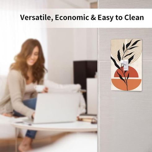 Boho Modern Leaves Single Toggle Light Switch Plate Decorative Electrical Wall Plates, 1 Gang Light Switch Cover Plate 2.75" X 4.5" For Kitchen Be...