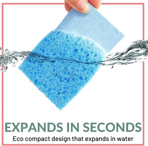 bioGo 10 Pack Compostable Pop-Up Sponges - Expanding, Non-Scratch, Plant-Based Dish Sponges...