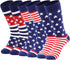 BISOUSOX American Flag Socks Mens Dress Socks 9-12 Funny Crazy Novelty Business Wedding Crew Groomsman President Sock...