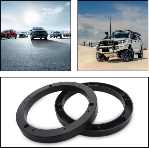 Saim 6" Dia Universal Black Plastic Speaker Spacer Adaptor Ring Mounting Bracket Fit ABS Car Stereo Speaker Spacers (2 Pcs)...