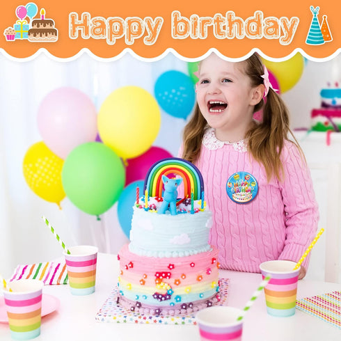 2 1/4 inches Pin for Happy Birthday Gifts Birthday Button Pinback Buttons for Happy Birthday Colorful Birthday Button Pins Party Birthday Pins for...