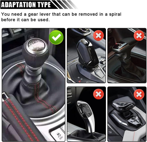 M12 x 1.25 Car Gear Shift Knob Adapter, Manual Shifter Adapter Shift Stick Connector, Aluminum Alloy Shift Knob Boot Retainer Adapter for Manual C...
