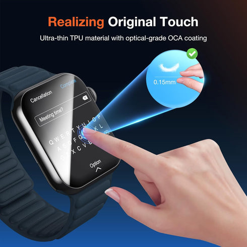 Full Coverage Screen Protector for Apple Watch Series 9/8/7 41mm,Hard Protective Cover Film Installation Kit for Iwatch S9/S8/S7 41mm, Watch TPU F...