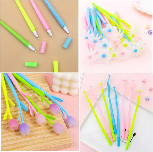 YYaaloa 20PCS Color Changing Rose Flower Pens Novely Fun Gel Ink Pen Bulk for Birthday Party Favors School Classroom Office Girls Presents (20pcs ...
