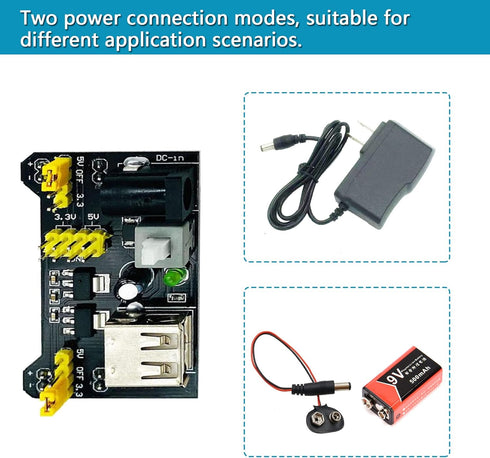 Upgraded Electronics Component Fun Kit Power Supply Module, Jumper Wire, 830 Breadboard, LED,Capacitor,Diode,Resistor,Transistor,Compatible Raspbe...