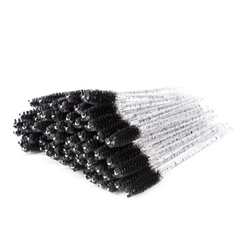 i-Laesh Crystal Mascara Sticks, Disposable Eyebrow Eyelash Brushes for Eyelash Extensions, Eyelash Makeup Tool, Pack of 100 (Black)...