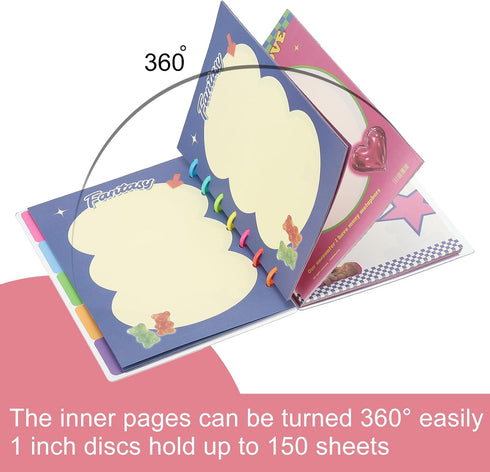 PATIKIL 35mm 1-1/2" Light Blue Plastic Round Book Binding Discs, 55 Pcs Discbound Expansion Discs Plating Round Binder Rings for DIY Notebook Plan...