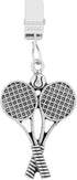 UPware Tennis Tablecloth Weights with Metal Clips, Zinc Alloy Decorative Holders, Outdoor Picnic Table Cloth Clips, Silver, Set of 4...