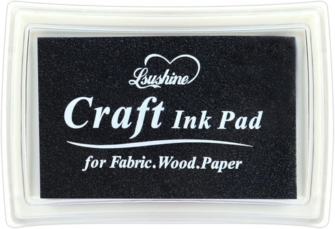 Craft Ink Pad for Rubber Stamps, Paper, Wooden, Fabric, Scrapbooking, Non-Toxic Finger Ink Pads for Kids (Black)...