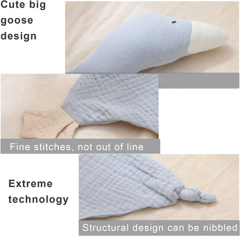 Muslin Loveys for Babies - Baby Security Blanket for Unisex - Goose Lovie - 15.7"x 15.7" (Light Blue)...