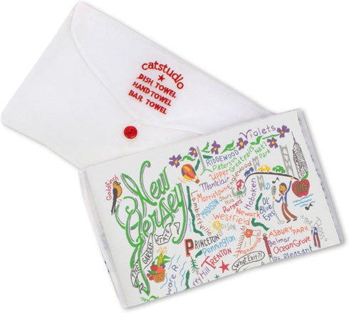 Catstudio New Jersey Dish Towel - U.S. State Souvenir Kitchen and Hand Towel, Perfect Tea Towels for New Jersey Lovers, Travel Souvenir, Housewarm...