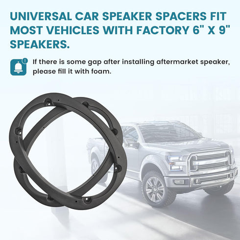 6X9 Universal Plastic Vehicle Speaker Spacer Ring Adapter, 6x9 Inch Car Speaker Spacer Mounting Bracket Adapter Refit Audio Speaker Mat, 1 Pair...