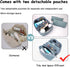 Travel Makeup Bags Cosmetic Organizer Bag: 3-Set Large Capacity Make up Bag - PU Leather Toiletry Bag for Women - Wide Open Portable Pouch with Di...