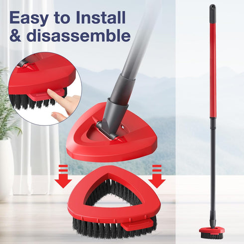 2 Pack Spin Mop Scrub Brush Head Replacement for RinseClean 2-Tank System, Hard Bristle Scrubber Brush for Floor Cleaning Accessories (Not Fit for...