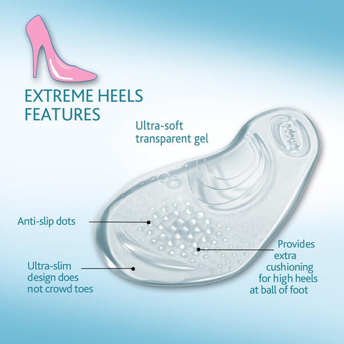 Amope GelActiv Extreme Heels Insoles for Women, 1 pair, Size 5-10...
