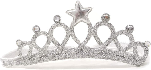 Honbay 2PCS Princess Crown Headband with Crystal and Star for 1 to 3 Years Old Baby, Gold and Silver...