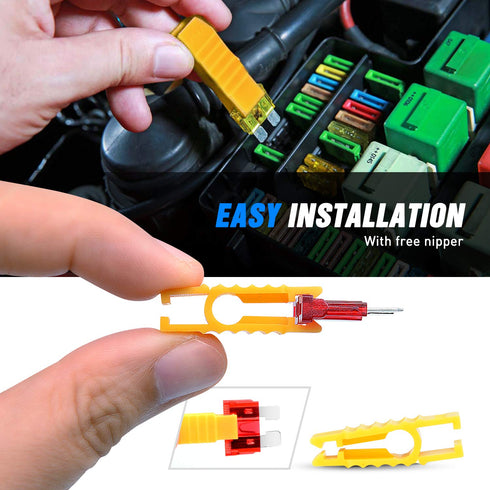 Nilight - 50016R 120 pcs Standard Fuse Assortment kit – 5, 7.5, 10, 15, 20, 25, 30 AMP – Regular APR/ATO (Open)/ATC Blade Fuses for Cars, Trucks, ...