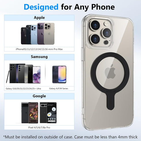 for MagSafe Ring, Compatible with MagSafe Sticker, 4 Pack Universal Magnetic Adapter Ring Compatible with Magsafe Accessories & Wireless Charging ...