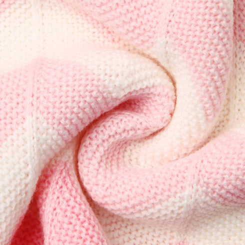 Baby Blanket Knitted Pink Chevron Soft Toddler Nursery Crib Throw Blankets Receiving Swaddle Blanket Stroller Cover for Boys Girls,40x30 inch...