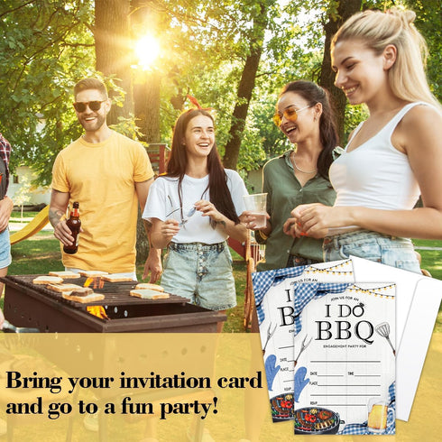I Do BBQ Invitations with Envelopes for Wedding Bridal Shower Couple Shower Invites Barbeque Picnic Grill Cook Out Invite Cards Rehearsal Dinner P...