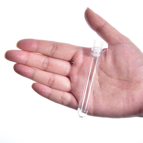 Hicarer 50 Pieces Clear Plastic Test Tubes 12 by 75 mm with Push Caps, 5 ml...
