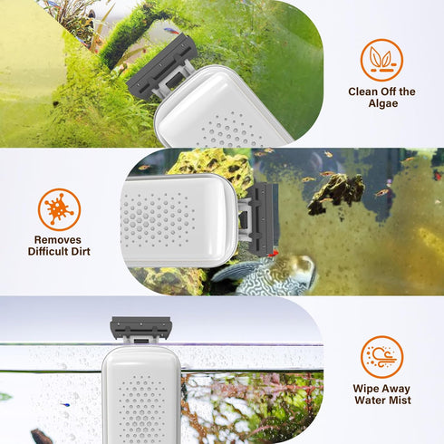 Mini Strong Magnetic Aquarium Fish Tank Glass Cleaner - Double Side Floating Aquarium Magnetic Brush, Algae Scrapers Cleaning Tools for 1/4 Inch T...