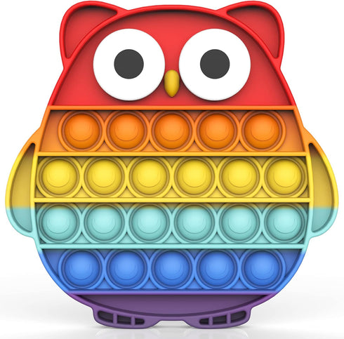 Pop Fidget It Toy,Push Pop Bubble Fidget Sensory Toy,Autism, Stress, Anxiety Toy for Kids and Adults(Rainbow-Owl)...